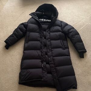 Aritzia Long Black Super Puffer Coat